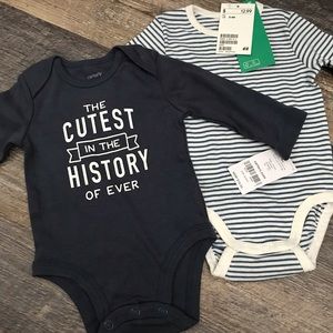 2 piece baby bodysuit, 2-4m